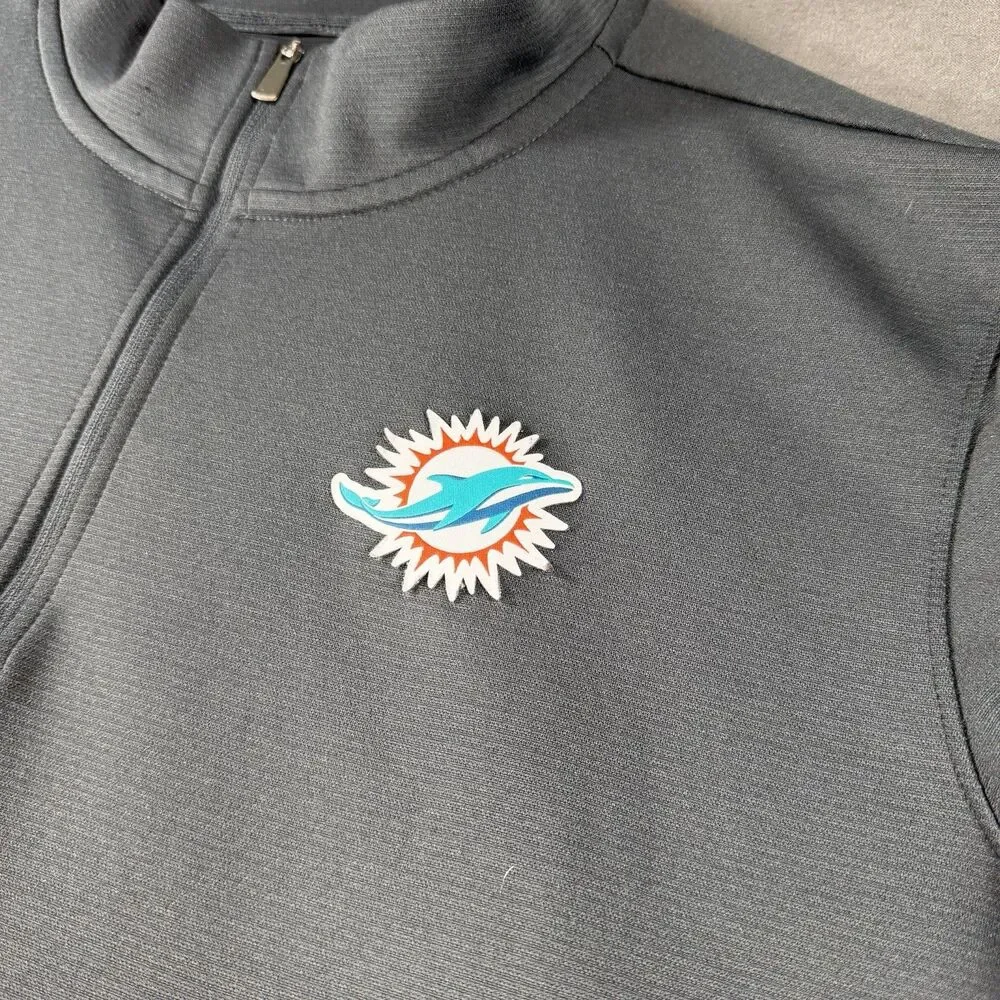 Miami Dolphins Quarter Zip Mens XL Nike Dri-Fit Shirt Black Pullover Thermal